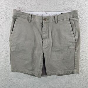 Bonobos Mens Slim Fit Chino Shorts Olive Green Stretch 7 Inch Inseam Size 32